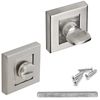 DecorAndDecor Square Escutcheon Thumb Turn Key Rose (Chrome WC Thumb Turn)