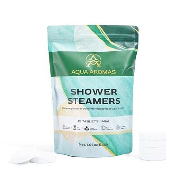 Aqua Aromas Shower Mint Steamers - Aromatherapy Shower Bombs, 15 count