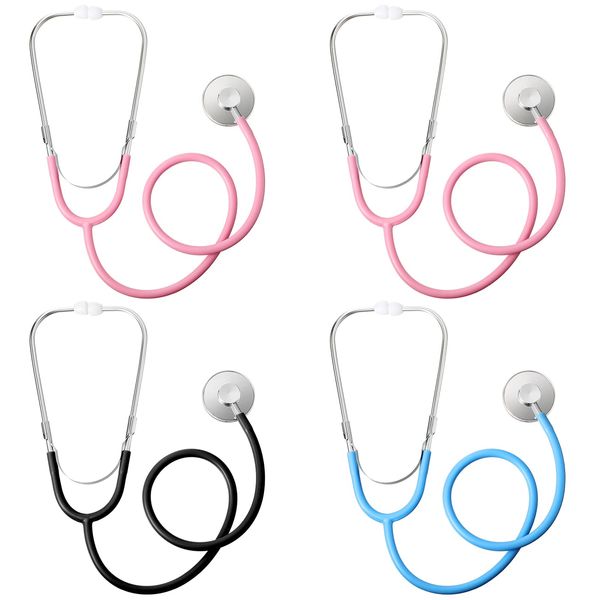 Vinsot 4 Pieces Kids Stethoscope, Stethoscope Toy Working Stethoscope for Kids Role Play Nursing Stethoscope Costume Cute Doctor Pretend Game Accessories