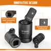 Impact Universal Joint-Socket Swivel Set,1 Inch Swivel Socket Adapter Set, Socket Extension Set Swivel Impact Socket Set CR-MO Impact Grad Wobble Socket Wrench Set
