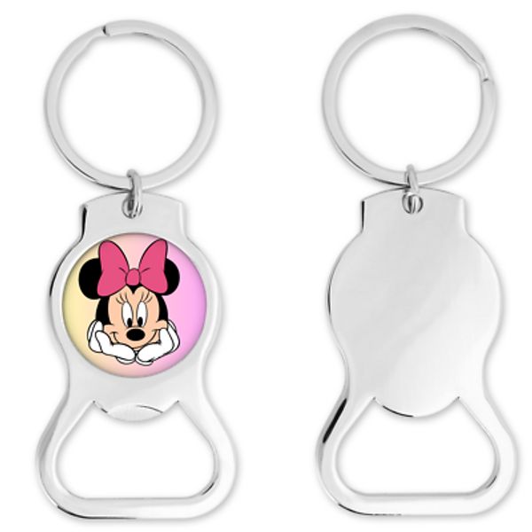 Minnie Mouse inspired Bottle Opener Keychain Round #4