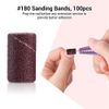 MELODYSUSIE Sanding Bands for Nail Drill Mandrel Bits, 100Pcs #180 Grit Nail Files for 3/32 Shank Inch Nail Drill Bits for Electric Nail Files Nail Drill Machine, to Polish Art Acrylic Gel Fake Nails