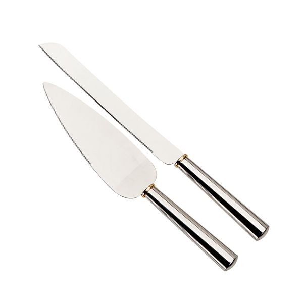 Gold Ring Cake Knife & Server Set