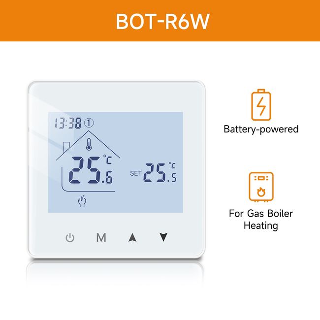 AA Battery Thermostat with Type-C Cable Gas Boiler Heating Temperature  Regulator - China Battery Type Thermostat, Thermoregulator