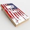 Skin Decals Vinyl Wrap for Cornhole Game Board Bag Toss (2xpcs.) / U.S.A. Flag Skull Drip