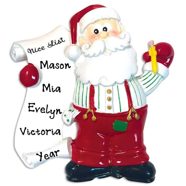 Personalized " SANTA'S NICE LIST  " Christmas Hanging Tree Ornament HOLIDAY