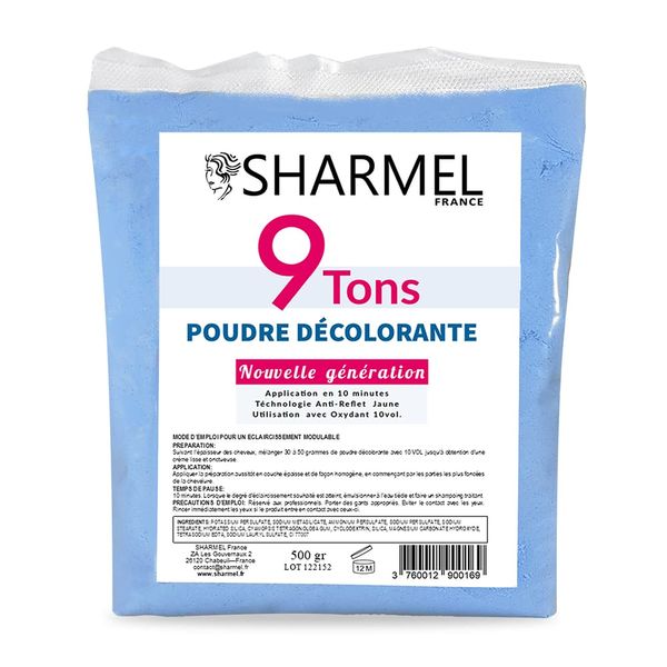 SHARMEL Professional 9-Tone Bleach Powder (1 x 500 g)