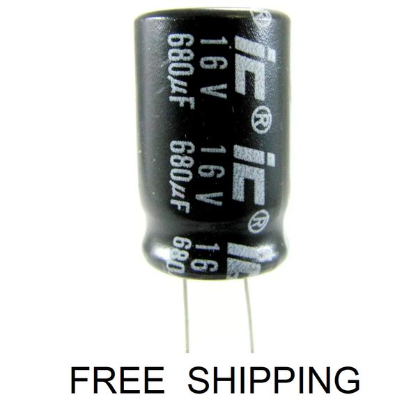 (5x) 680uF - 16V - 105°C - Radial Lead Electrolytic Cap. - +/- 20%