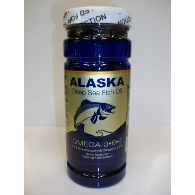 Alaska Deep Sea Fish Oil Omega-3-6-9 1000 mg 100 Softgels