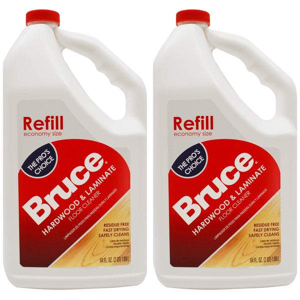 Bruce Hardwood and Laminate Floor Cleaner for All No-Wax Urethane Finished Floors Refill 64oz - Pack of 2