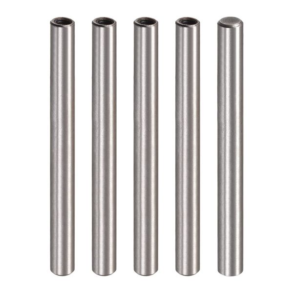 uxcell M4 Internal Screw Knock Pins, 0.2 x 3.1 inches (6 x 80 mm), Chamfered Flat Carbon Steel, Cylindrical Pin, Bed, Bookcase, Hardware, Industrial Pins, Pack of 5