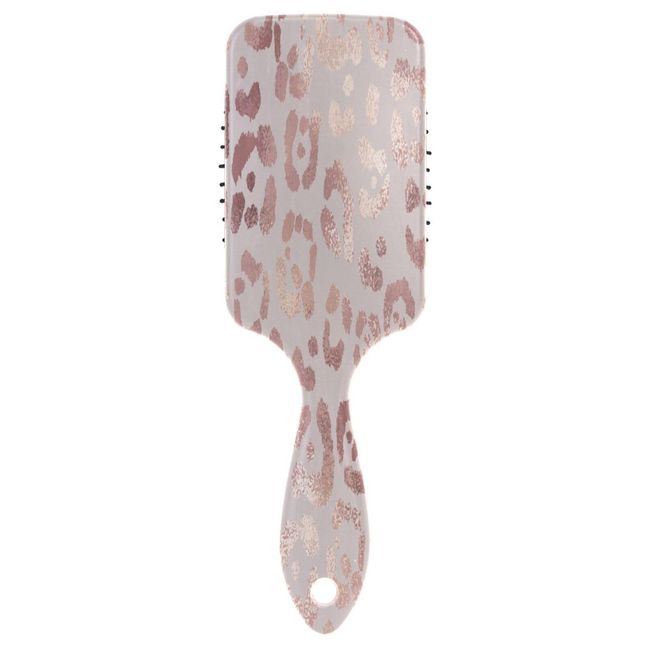 Hair Brush Paddle Comb Leopard Print Cheetah Rose Gold for Thick Hair & Anti Static Detangling