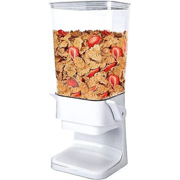 Cereal Dispenser Containers Storage Big Countertop Pantry Organization White 5.5