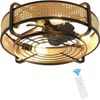 Newsight 20 Inch Ceiling Fan Lights Modern Brown LED Ceiling Light kit + Remote