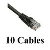 Pack of 10 Cables 14 Foot Cat5e Black RJ45 Ethernet Network Patch Cable Booted