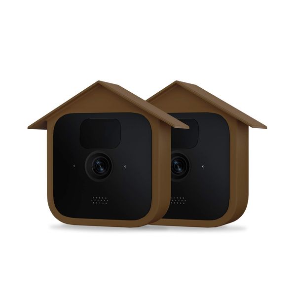 HOLACA Silicone Cover Skin Compatible with All New Blink Outdoor Camera -Waterproof Protective,Soft, Lightweight, Reliable, and Durable Silicone for Blink Outdoor Home Security Camera (Brown 2Pack)