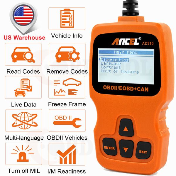Code Reader OBD2 Scanner Engine Light Check Live Data Diagnostic Automotive US