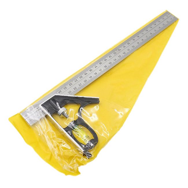 12 Combo-Square with Bubble Level Adjustable Right Angle Ruler Measuring  Tools