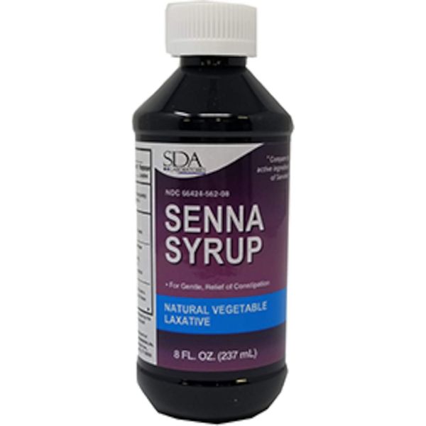 SDA Laboratories Senna Lax Senna Syrup Natural Vegetable Laxative 8oz Fluid Bottle