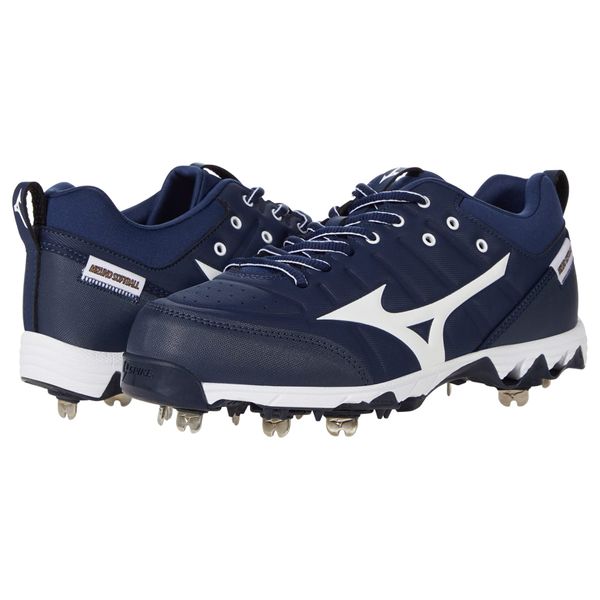 Mizuno womens 9-spike 9 Spike Swift 7 Low Metal Softball Cleat, Navy-white