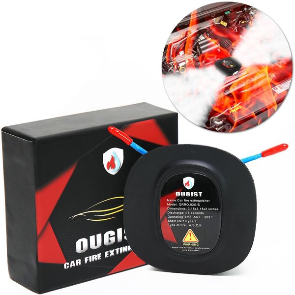 Ougist 0.2lbs Small Automatic Fire Extinguisher, Easy to Clean, Fire Extinguisher for Car Truck SUV,Electric Box, Ship Cabin, Vehicle,Effectively Extinguishes A, B, C, E,F Class Fires.