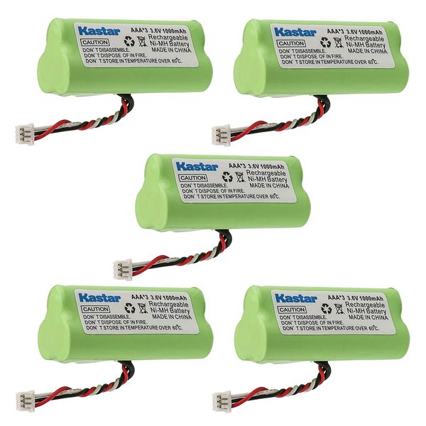 Kastar 5-PACK AAA 3.6V 1000mAh Ni-MH Rechargeable Battery Replacement for Zebra/Motorola Symbol 82-67705-01 Symbol LS-4278 LS4278-M BTRY-LS42RAAOE-01 DS-6878 Cordless Bluetooth Laser Barcode Scanner