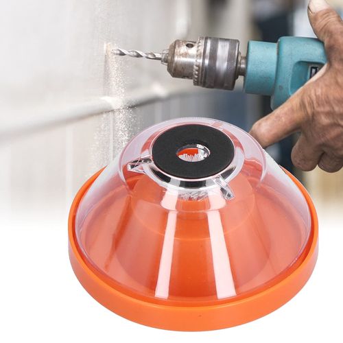 Drill Dust Collector, Drill Hole Dust Protector Large Store Space Shockproof Dust Catcher Shockproof for Concrete for Metal(orange)