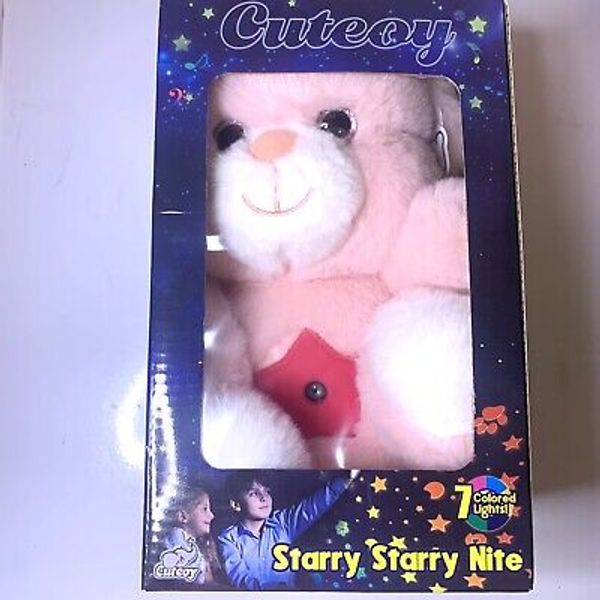 Cuteoy Music Star Projector Xmas Plush Night Light Stuffed Animals Bear