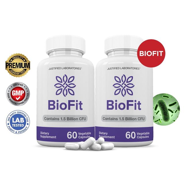 Biofit Probiotic 1.5 Billion CFU Bio Fit Supplement for Men & Women 2 Pack