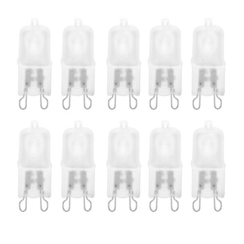 10 Pack Frosted Lense 40W Q40/G9/FR/120V G9 JCD 40 Watt 120 Volt T4 JD Type Halogen Light Bulb Photography Studio Bar Lounge Gallery Museum Kitchen Island Microwave Range Hood Bathroom Vanity Lighting