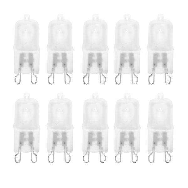 10 Pack Frosted Lense 40W Q40/G9/FR/120V G9 JCD 40 Watt 120 Volt T4 JD Type Halogen Light Bulb Photography Studio Bar Lounge Gallery Museum Kitchen Island Microwave Range Hood Bathroom Vanity Lighting