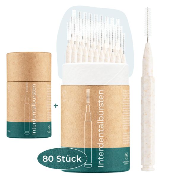 VIGOROUS® 80 Stk. Vorteilspack nachhaltige Interdentalbürsten - ISO 1, 0,4 mm - Zahnzwischenraumbürsten für gründliche Zahnreinigung Zwischenräume - Dentalbürsten - praktische Zwischenraum Zahnbürsten