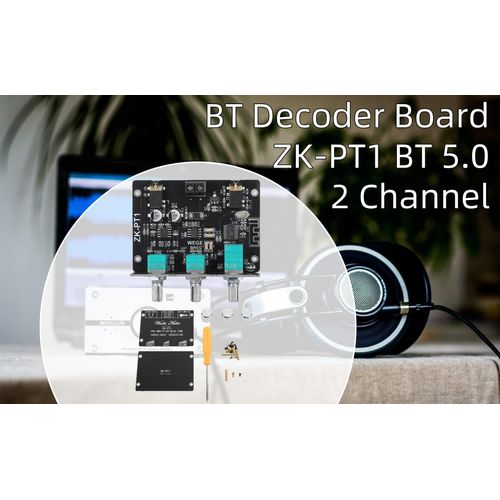 SIXRUN Wireless BT Decoder Board, ZK PT1 Wireless BT 5.0 Decoder Board 2 Channel Stereo Output BT Receiver Amplifier Board with Treble Bass Control DC5‑24V, SIXRUN1vaqophizf