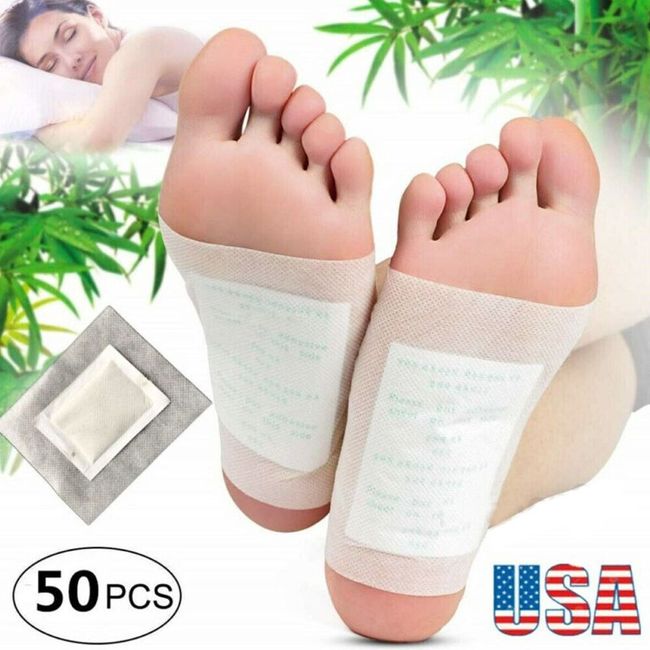 50Pack Detox Foot Patches Pads Lymphatic Drainage Ginger Body Toxins Cleansing