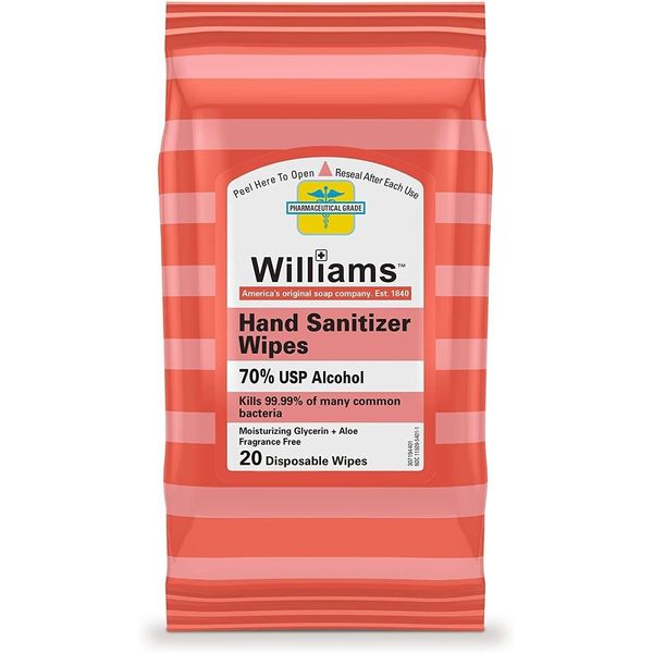 WILLIAMS HAND SANITIZER WIPES 3X20CT