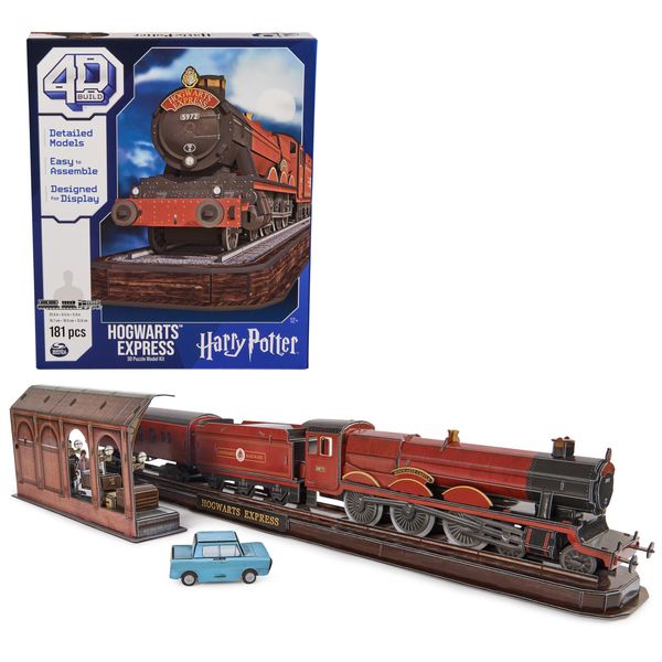 4D Build, Harry Potter Hogwarts Express 3D Puzzle Model Kit 181 Pcs 2.5 Ft Wide | Harry Potter Gifts Desk Decor | 3D Puzzles for Adults & Teens 12+