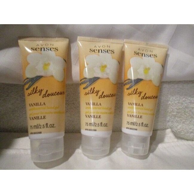 AVON Senses Antibacterial Hand Gel Set of 3 Vanilla 2.5 oz each