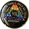 7 Year Black Rainbow Crystal Tri-Plate AA Medallion Chip VII