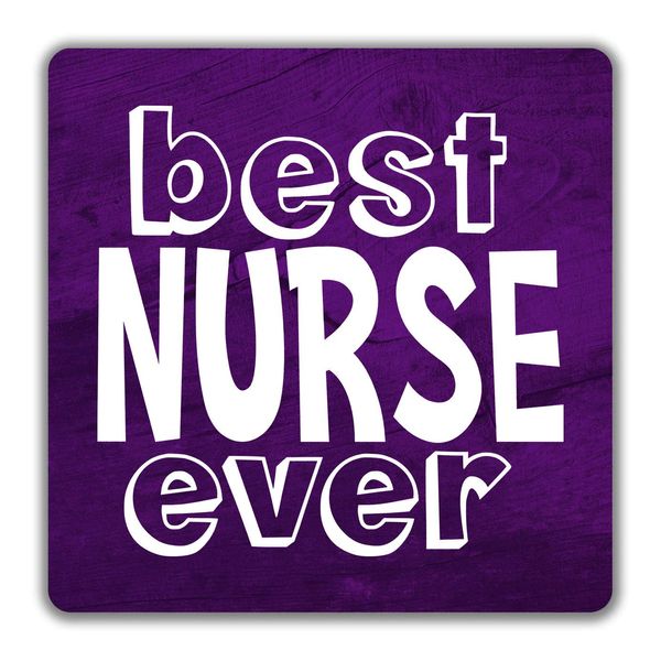 Shopagift Best Nurse Ever 2 Pack Coasters - 9cm x 9cm
