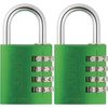 ABUS 145/40-40mm Body 4-Dial Resettable Combination Padlock, Green 2ct