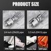 Internal & External Pipe Threading Tool(1/2'' 3/4'' Dies), 2025 New Function Pipe Thread Cutting Tool, Electric Drill Compatible PVC & Plastic Pipe Threader Kit for Home Repair(1/2"+ 3/4")