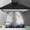 30" SNDOAS Wall Mounted Range Hood Black Painted 3-Speed Touch Panel w/LED New