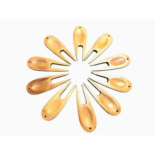 LL-Golf® 100 pieces Set Golf Divot Tool/Pitch Fork made of Bamboo