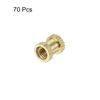 sourcing map M3 x 6mm(L) x 5mm(OD) Female Thread Brass Knurled Threaded Insert Embedment Nuts, 70Pcs