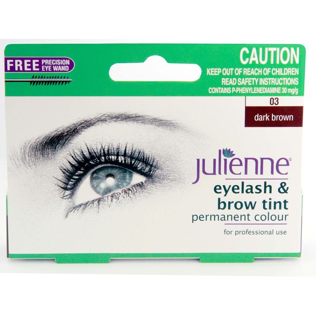 Julienne Eyelash and Eyebrow Permanent Dark Brown 03 Colour Tint 15ml