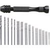 Mini Micro Hand Drill Bits Set Small Manual Keyless Chuck Pin Vise Rotary 31Pcs