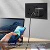 JIMEIDA 2 Pack Double Switched Socket Black 13 Amp with USB-A And Type-C Charging Ports PC Panel Wall Outlet Power Socket