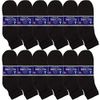 USBingoshop 12 Pairs Mens Physicians Approved Crew Diabetic Socks Cotton 10-13 (12 Pairs DA-Black)