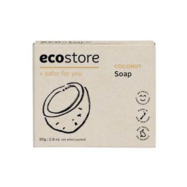 [Ecostore Official] ecostore Coconut Soap Soap 80g Natural / Ecostore Soap Skin-friendly Fluffy Body Plant-derived Natural Natural Ingredients Coconut Nice Scent Ecology Sensitive Skin Hypoallergenic Unscented