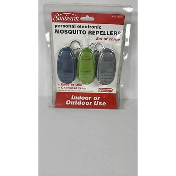 Vintage 2004 Sunbeam Electronic Mosquito Repeller 3 Pack W/ New Batteries New